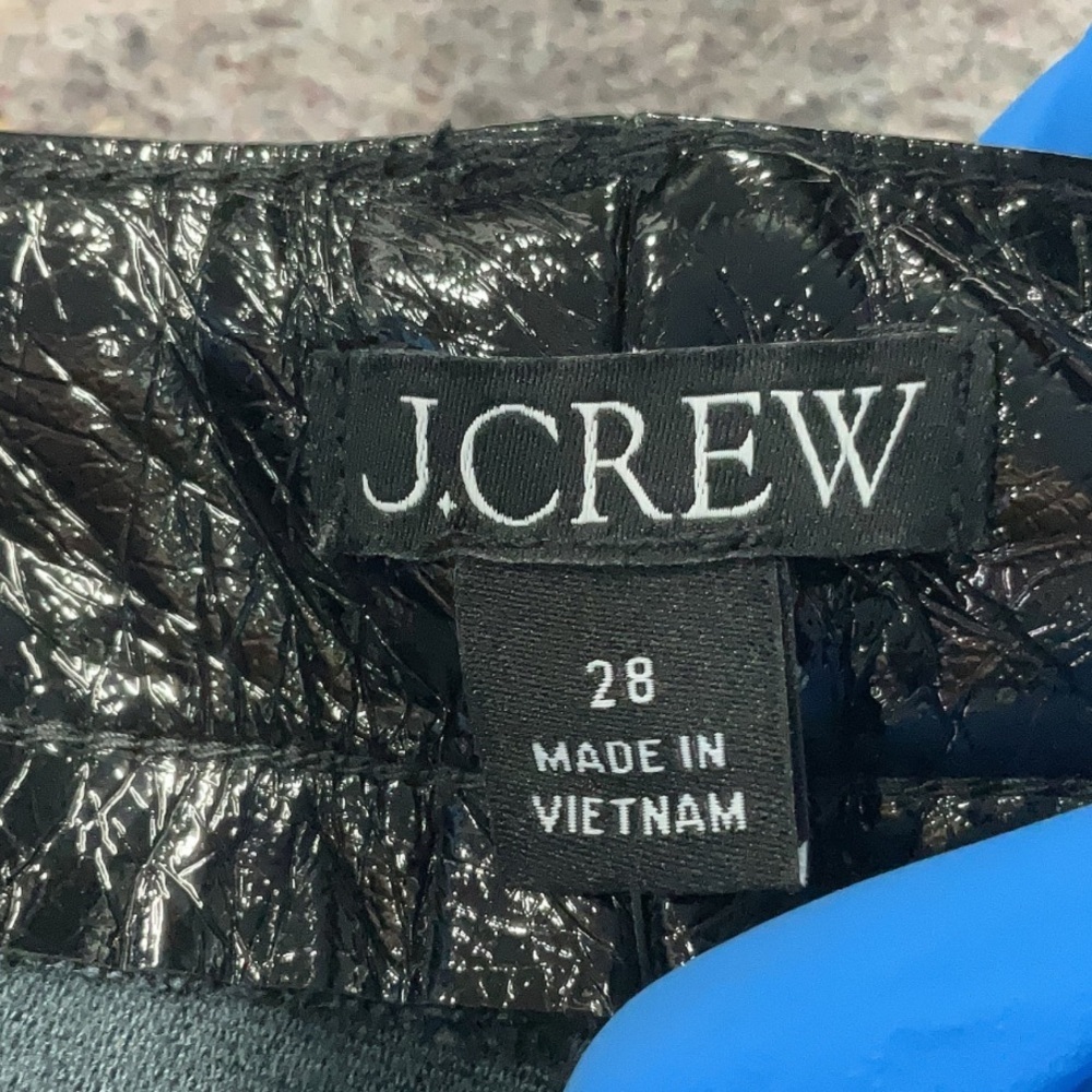 J.Crew Collection Faux Leather Pants High Rise Demi Boot Crop Black Size 28 NWT - Picture 6 of 10